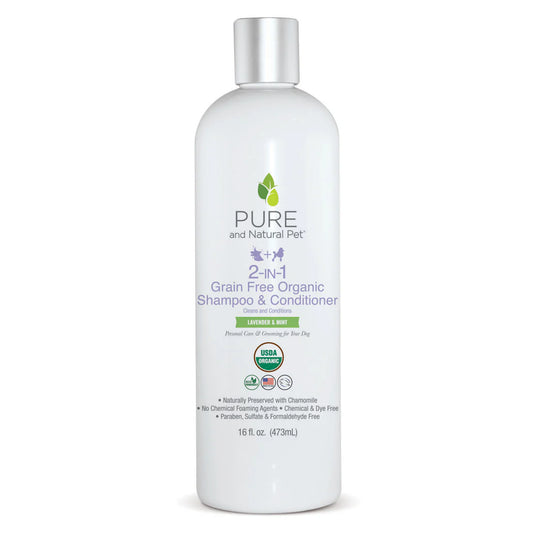 Pure and Natural: 2 In 1 Grain Free Organic Shampoo and Conditioner