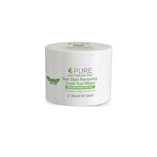 Pure & Natural Pet Wellness - Tear Stain Removing Under Eye Wipes 50 Count