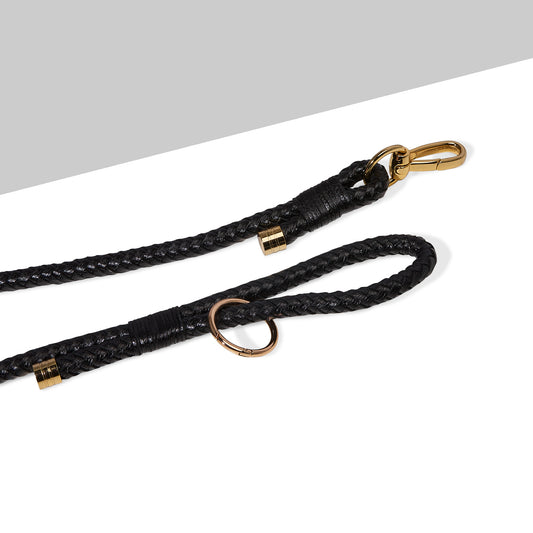 Miaboo Leather Braided Leash - Black