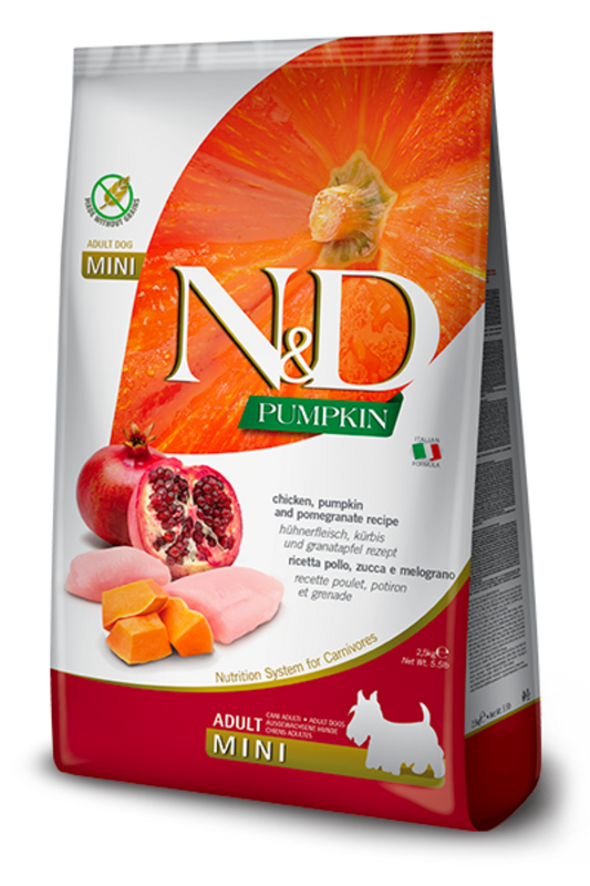 FARMINA N&D Pumpkin - Chicken and Pomegranate Adult Mini - Grain Free 5.5lb