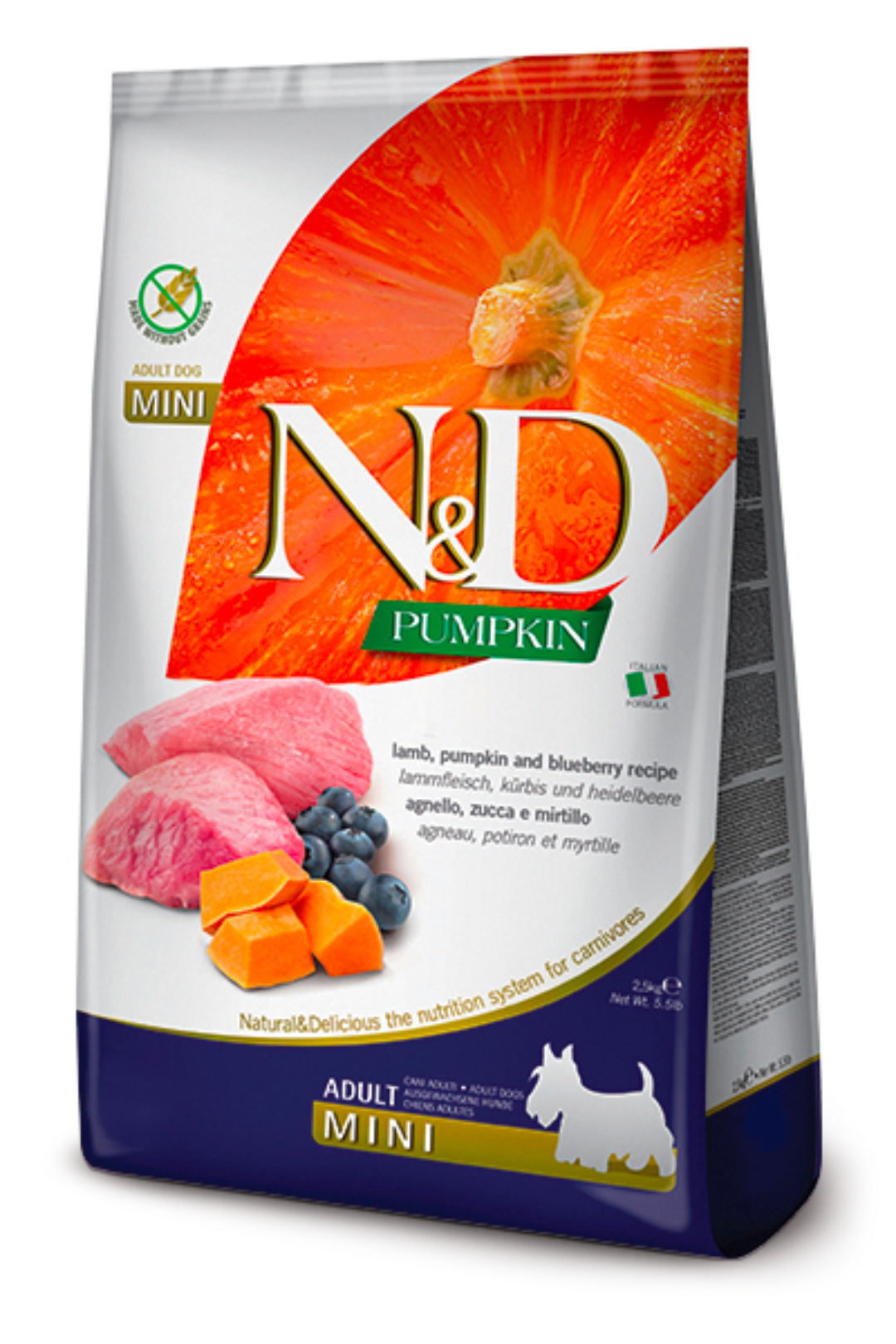 FARMINA N&D Pumpkin - Lamb & Blueberry Adult Mini - Grain Free - 5.5LB