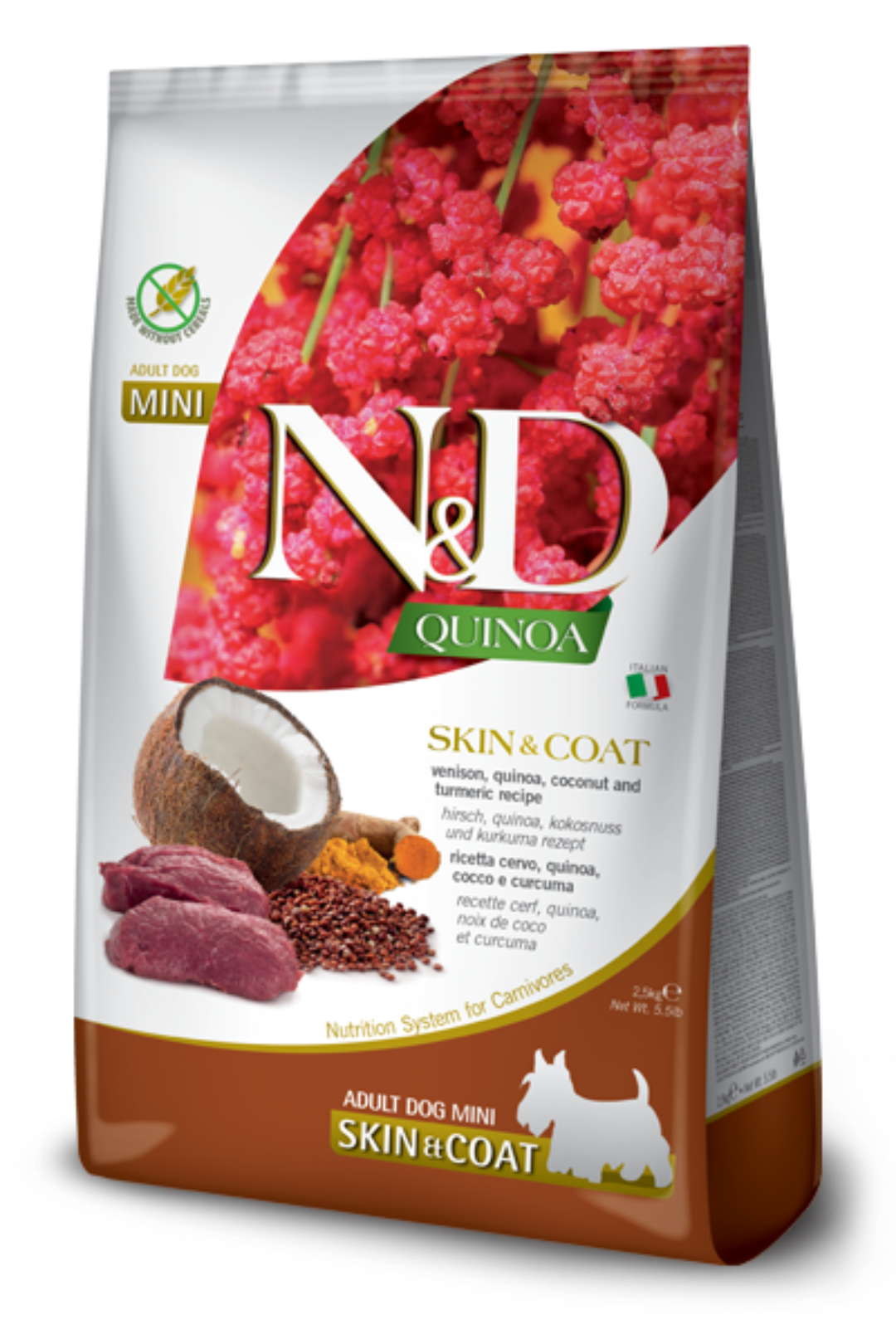 FARMINA N&D Quinoa - Skin & Coat Venison - Grain Free 5.5lb