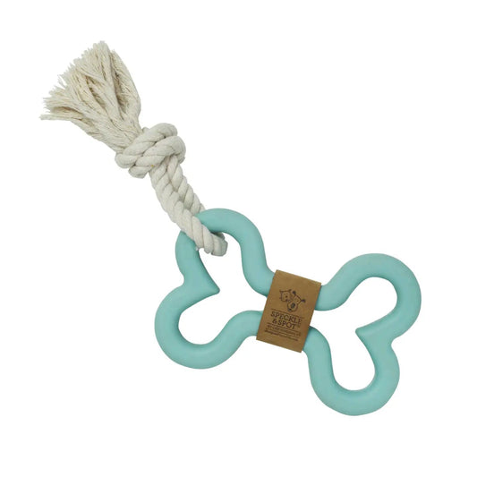 Tug & Fetch Rubber Bone Dog Toy | Blue