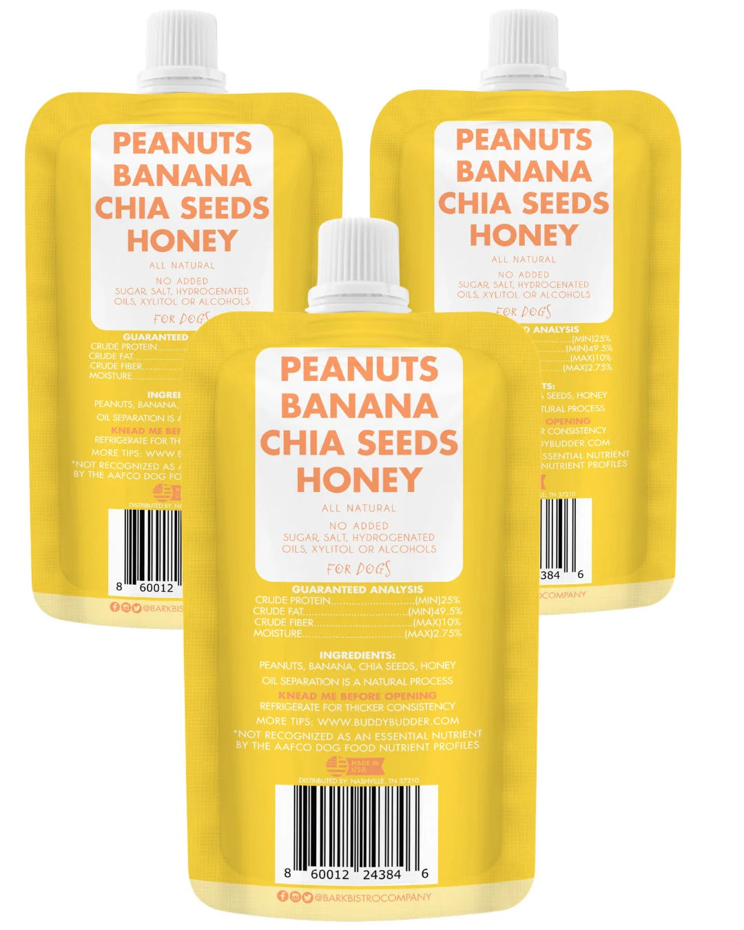 Buddy Budder - Barking Banana Peanut Butter Squeeze Pack 4oz
