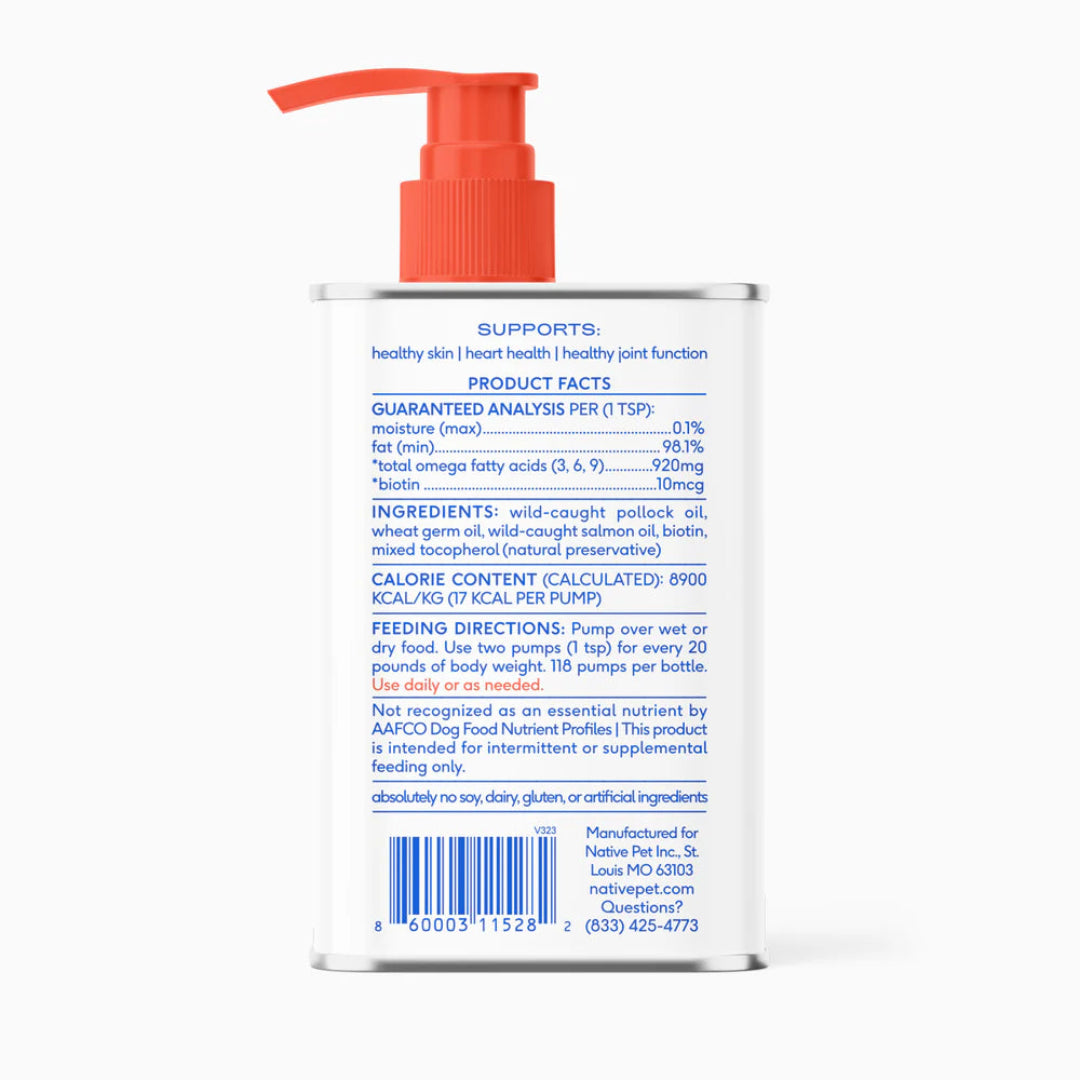 Native Pet - Omega Fish Oil - Skin & Coat Health 8oz