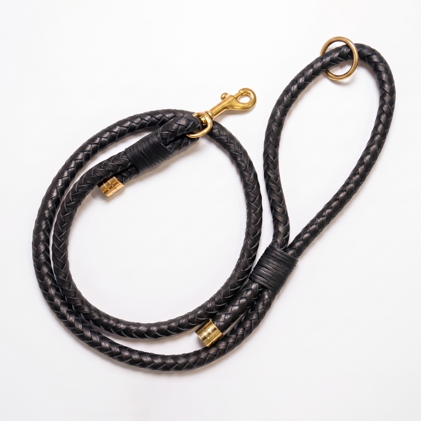 Miaboo Leather Braided Leash - Black