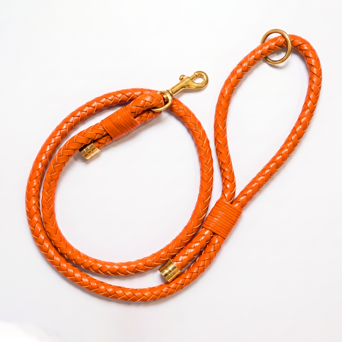 Miaboo Leather Braided Leash - Orange