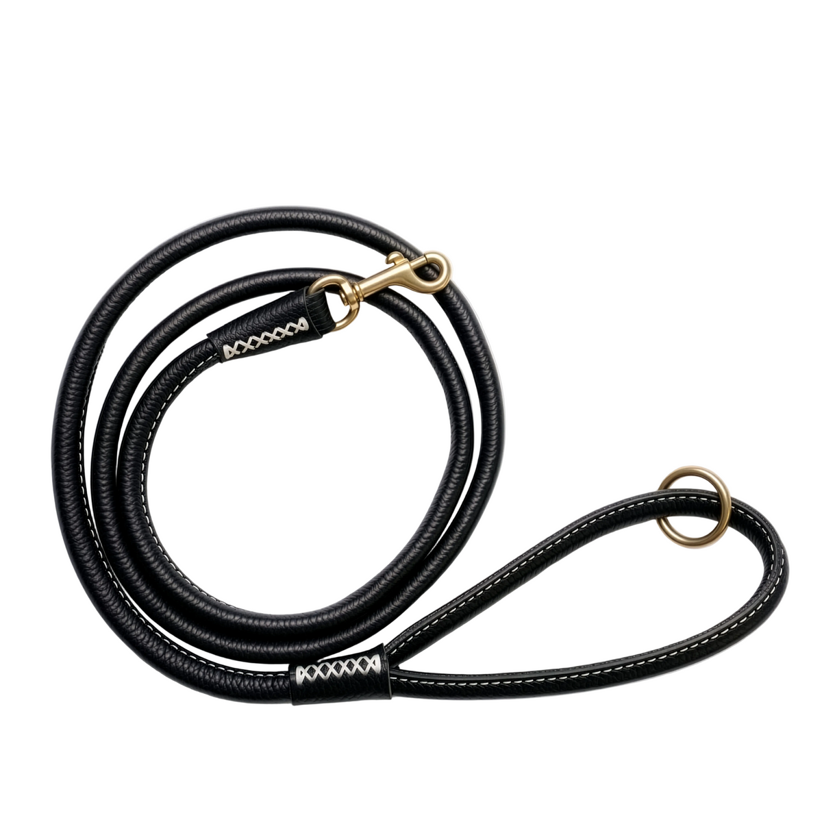 Miaboo Smooth Leather Leash - Black