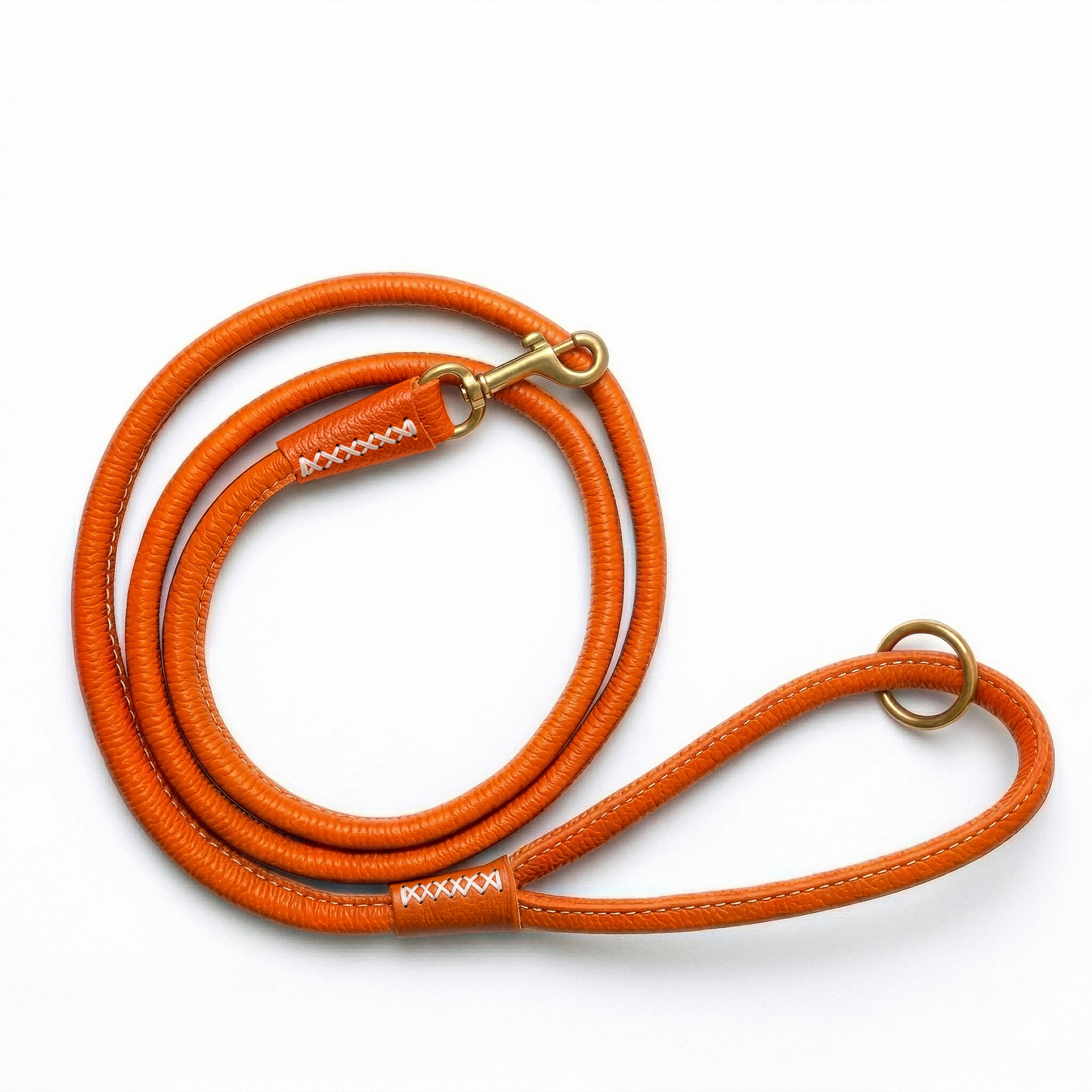 Miaboo Smooth Leather Leash - Orange