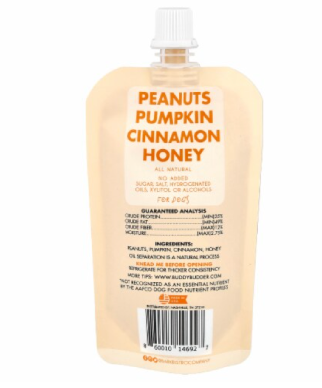 Buddy Budder - Pumpkin Pup Peanut Butter Squeeze Pack 4oz