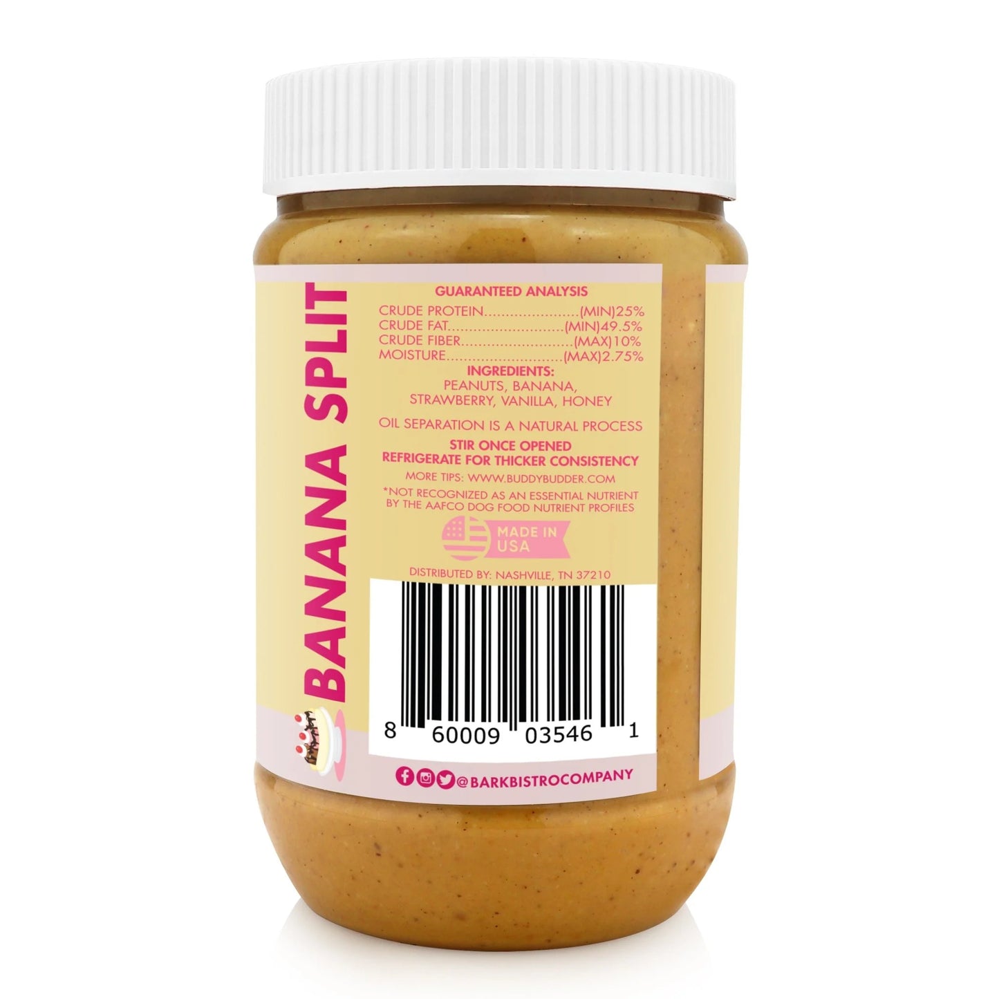 Buddy Budder Banana Split Peanut Butter Jar 17oz