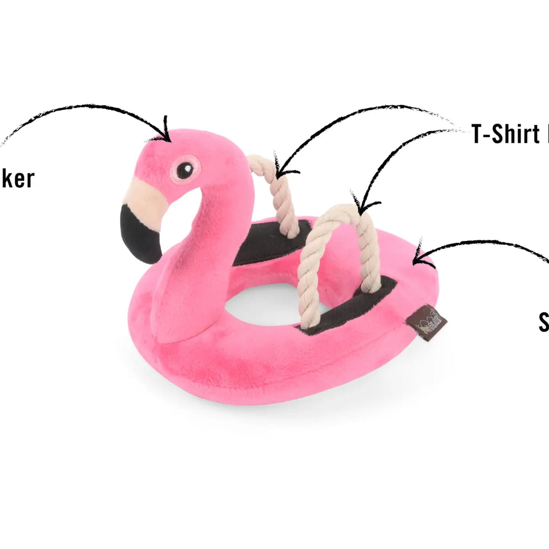 Tropical Paradise Flamingo Float Plush Dog Toy