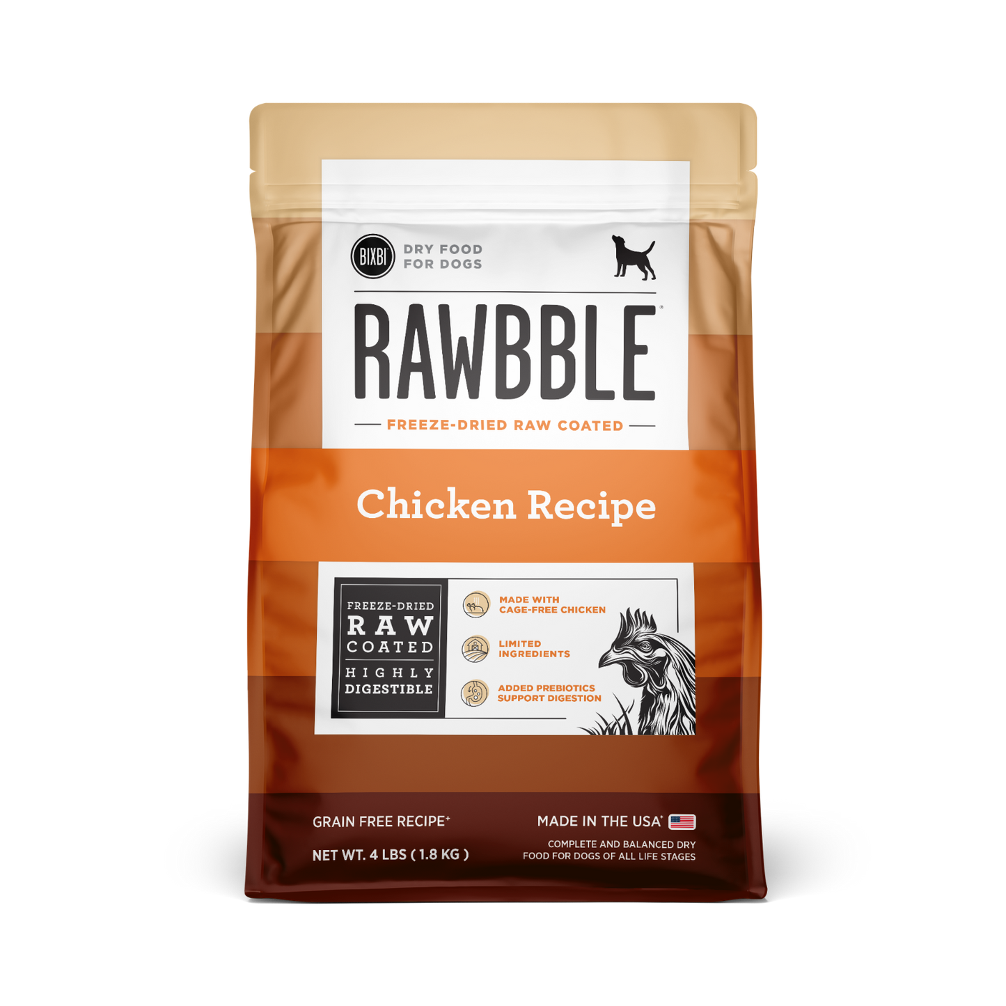 BIXBI Rawbble Dry Food for Dogs – Chicken Recipe 4lb