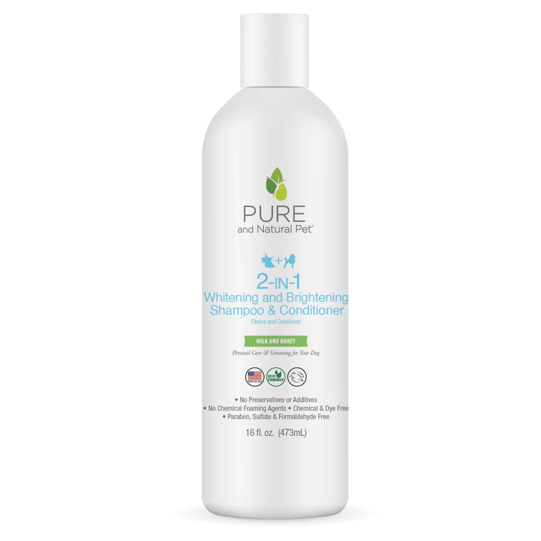 Pure and Natural Pet 2-in-1 Whitening & Brightening Shampoo & Conditioner (Milk and Honey) 16oz