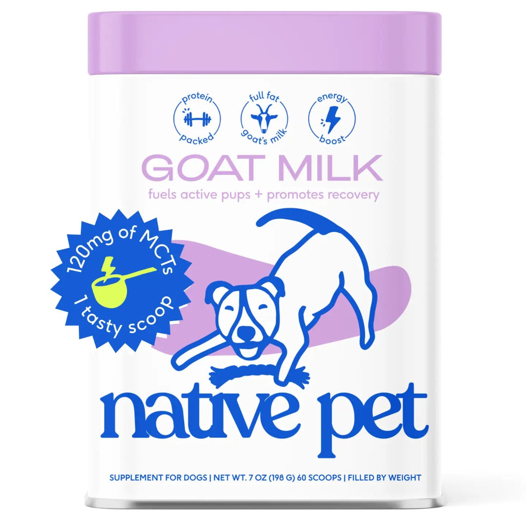 Native Pet - Goat Milk Powder - Recovery & Energy Support for Active Dogs 7oz