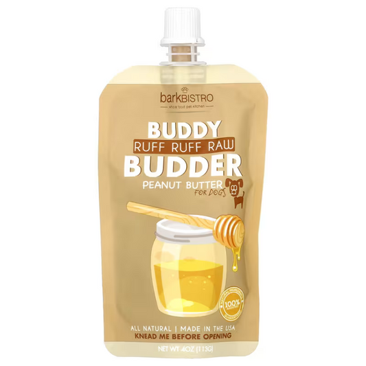 Buddy Budder - Ruff Ruff Raw - Dog Peanut Butter - 4oz Squeeze Packs