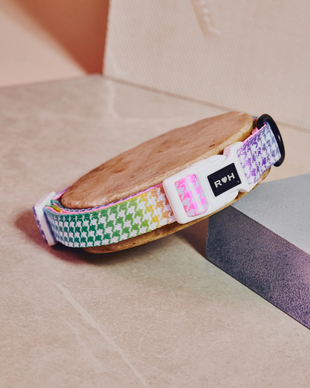 Ruffhaus Rainbow Dog Collar and Bowtie