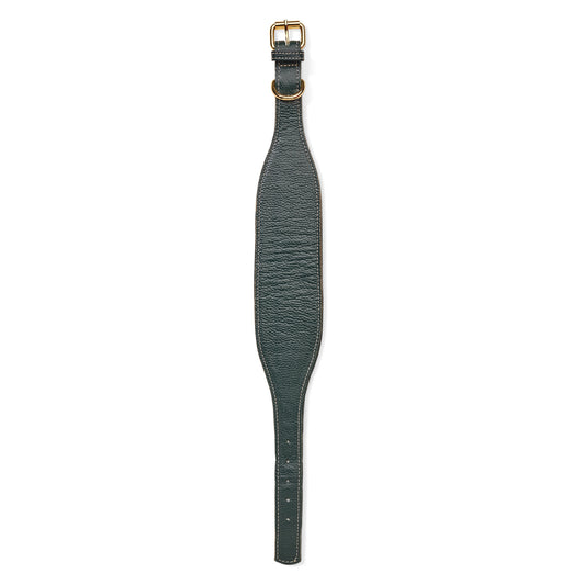 Hound Leather Collar - Olive Green