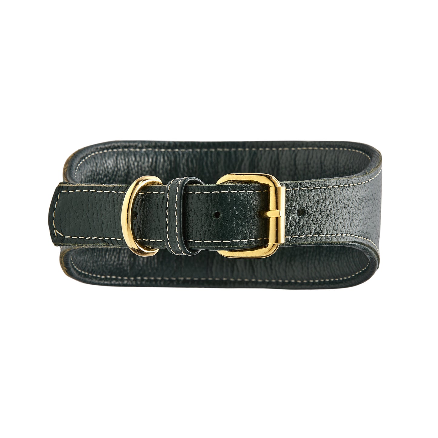 Hound Leather Collar - Olive Green