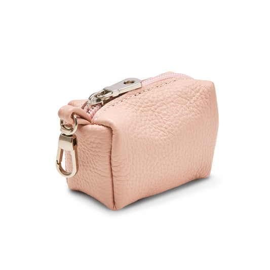 Leather Poop Bag Carrier - Nude