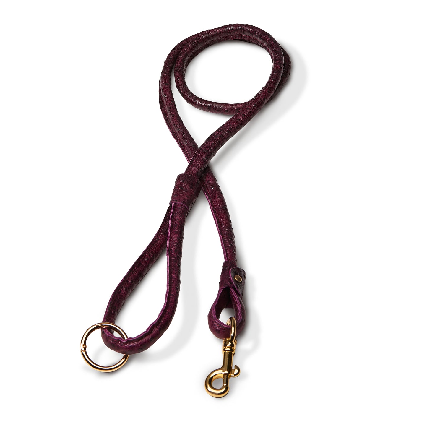 Punk Leather Leash - Plum