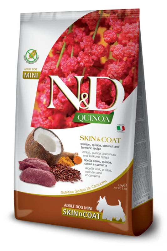 FARMINA N&D Quinoa - Skin & Coat Venison - Grain Free 5.5lb