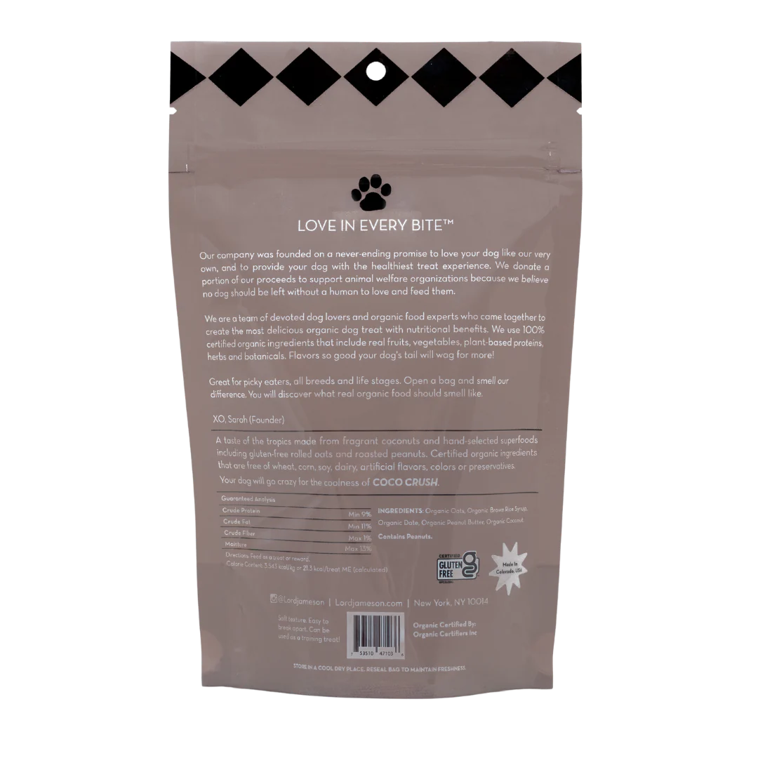 Lord Jameson - Organic Dog Treats - Coco Crush 6 oz