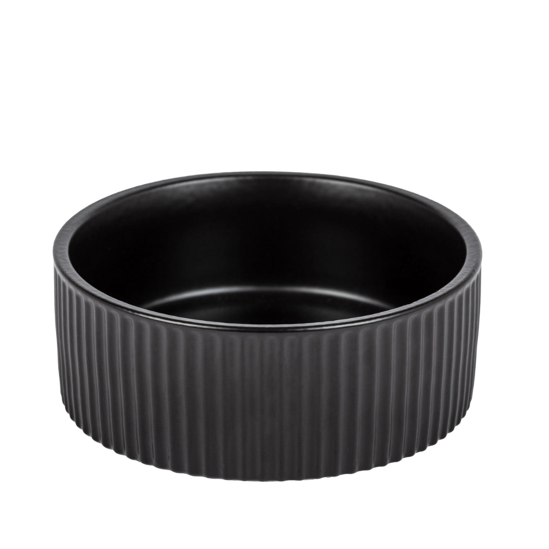 Jardin Ribbed Pet Bowl - Black