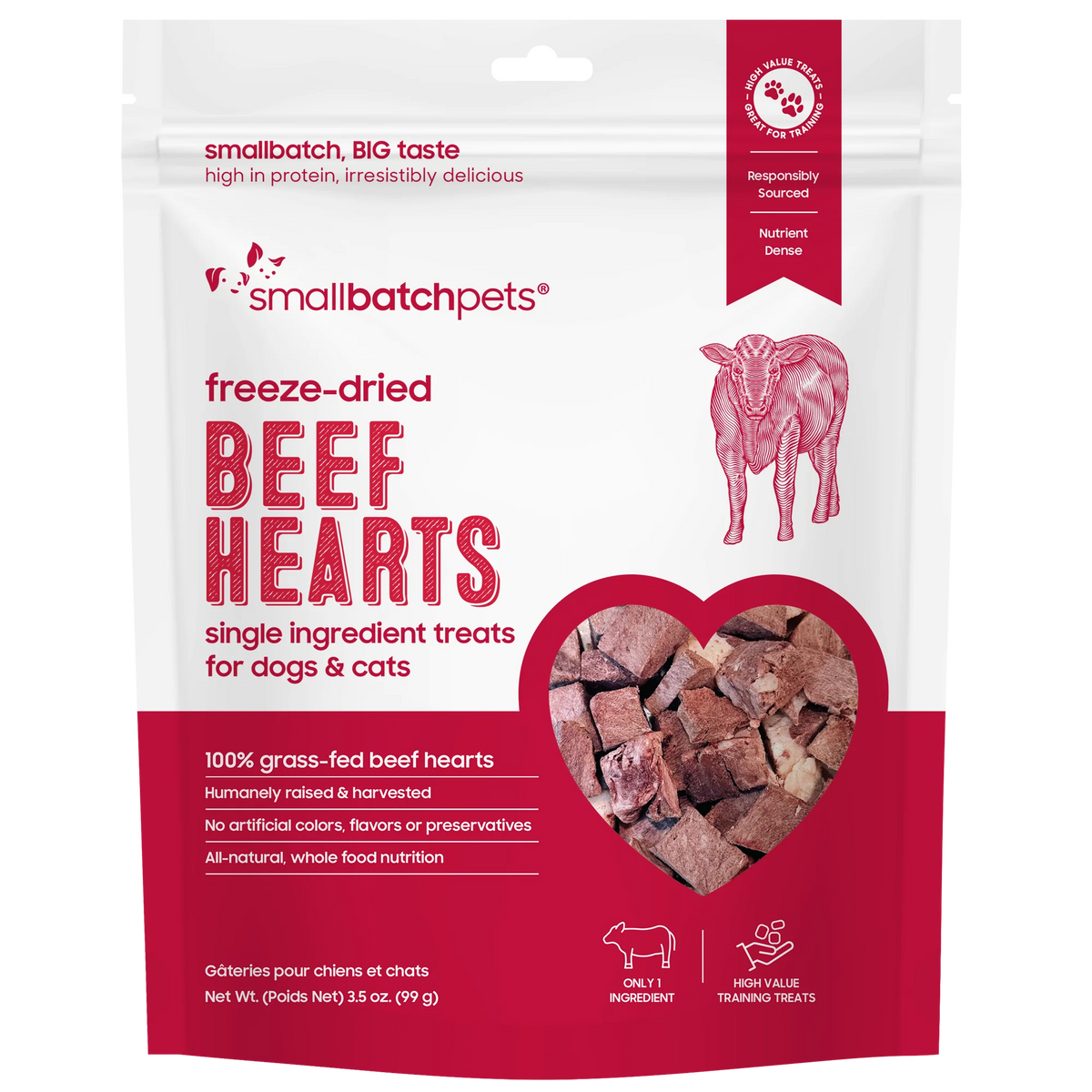 Smallbatch Freeze Dried Beef Hearts - 3.5 oz