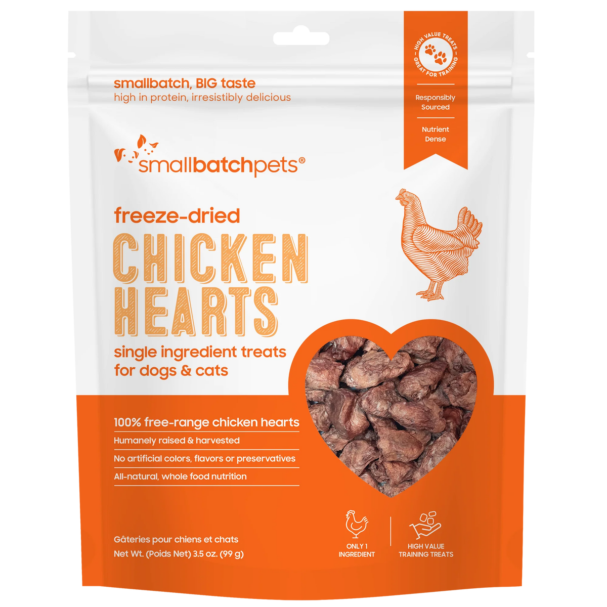 Smallbatch Freeze Dried Chicken Hearts - 3.5 oz