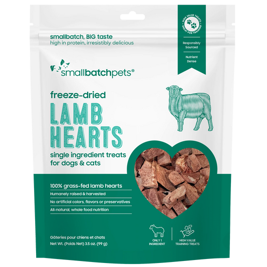 Smallbatch Freeze Dried Lamb Hearts - 3.5 oz