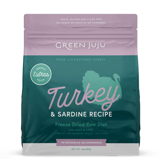 Green Juju: Freeze Dried Raw Diet Turkey & Sardine 14oz