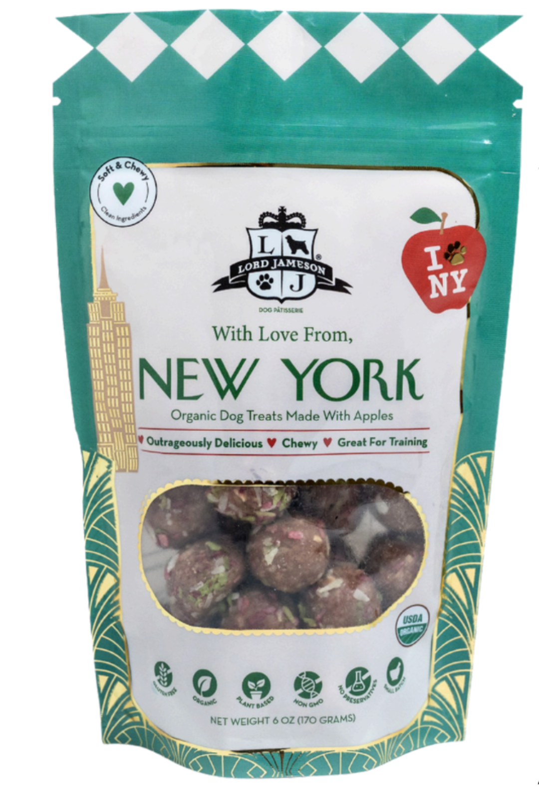 Lord Jameson Dog Love Puffs Organic Treats With Love From, New York 6oz