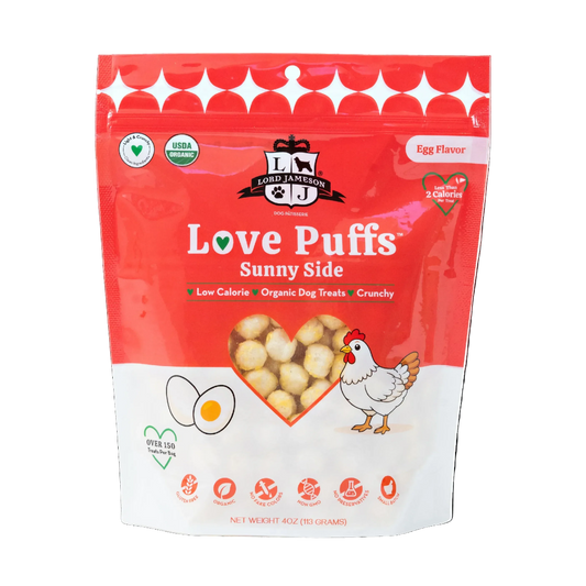 Lord Jameson: Love Puffs Organic Dog Treats - Sunny Side 4oz