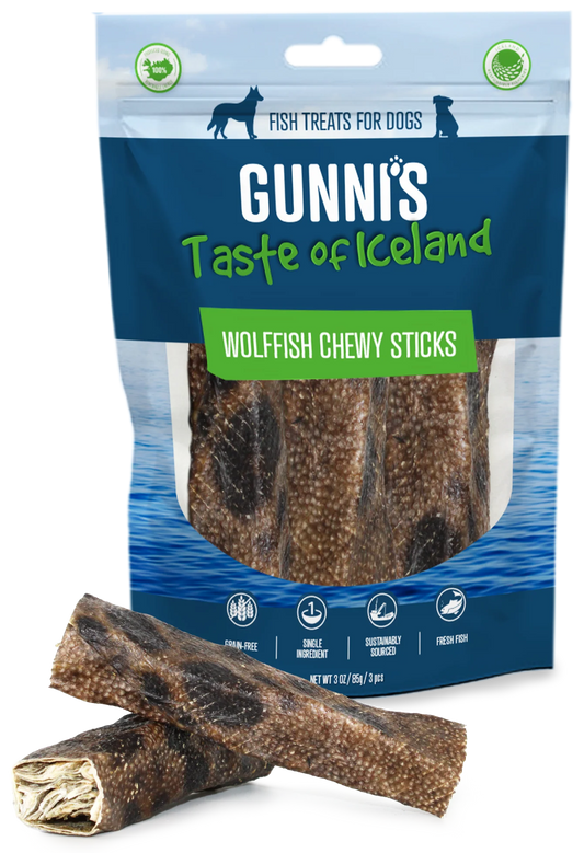 Gunni's Dog Wolffish Chewy Sticks 3 Pack