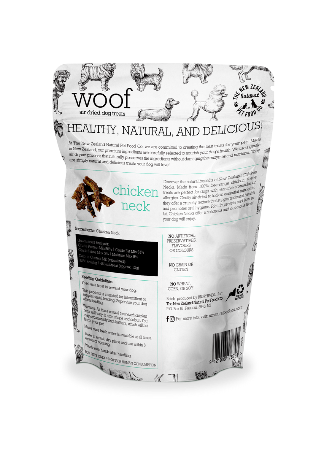 New Zealand Woof Treat - Chicken Neck 1.76oz