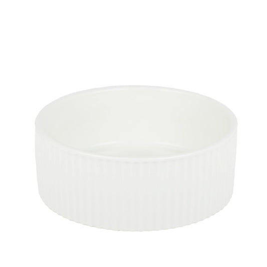 Jardin Ribbed Pet Bowl - White