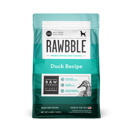 BIXBI Rawbble Dry Food for Dogs – Duck Recipe 4lb