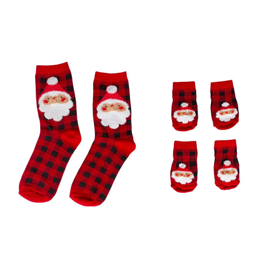 PearHead - Human and Dog Matching Christmas Sock Set, Santa