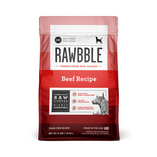 BIXBI Rawbble Dry Food for Dogs - Beef Recipe 4lb
