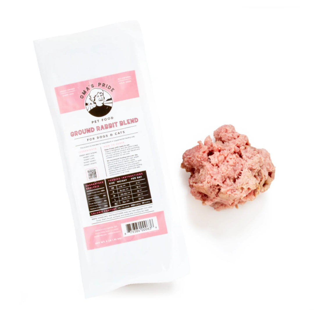 Oma's Pride Dog & Cat Frozen Exotic Ground Rabbit 1lb