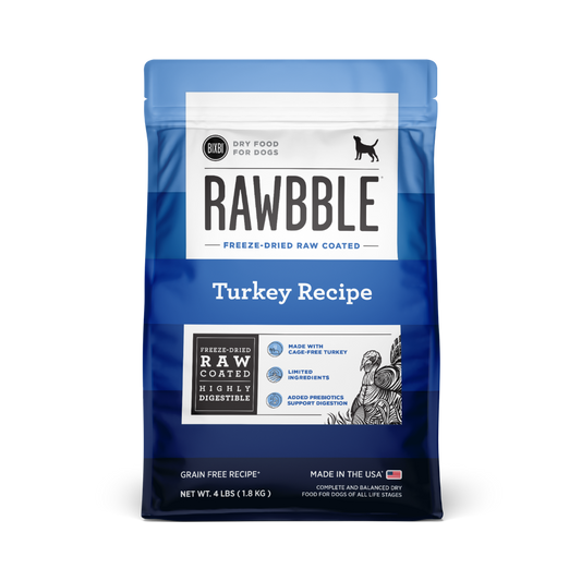 BIXBI Rawbble Dry Food for Dogs – Turkey Recipe 4lb