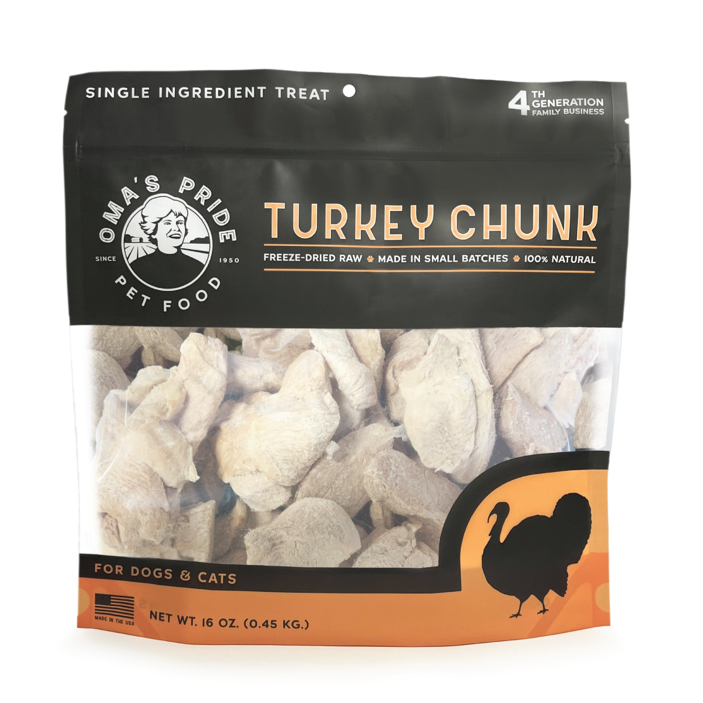 Oma's Pride: Freeze Dried Turkey Breast Chunks 4 Oz