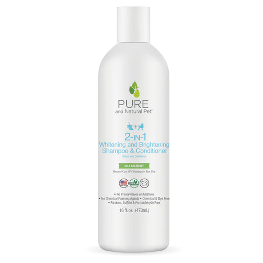 Pure and Natural Pet 2-in-1 Whitening & Brightening Shampoo & Conditioner (Milk and Honey) 16oz