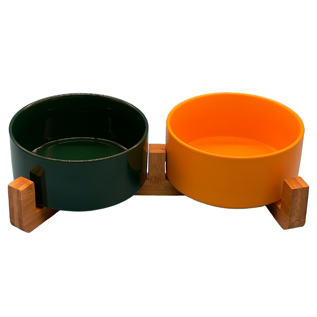 Minimalist Ceramic Dog Bowl Raised with holder Now You re Clean